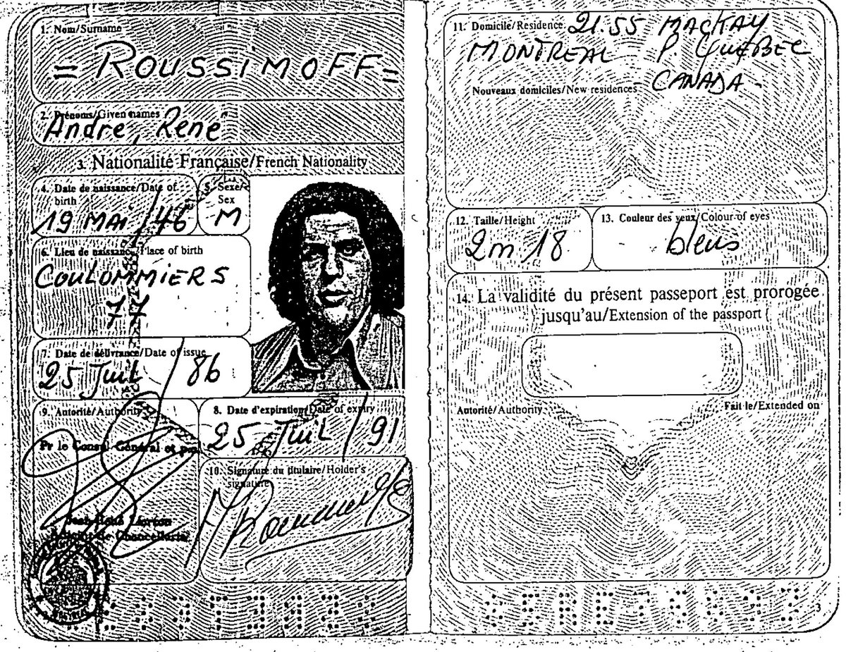 passeport andre the giant