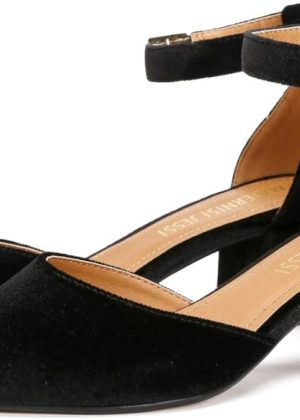 MAIERNISI JESSI Pumps Ankle Strap D-Orsay Pointed Toe Chunky Heel large size up to 16