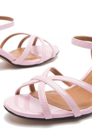 Unisex Sandals Ankle Strap Cross Slingback Kitten Heel large size up to 16 women