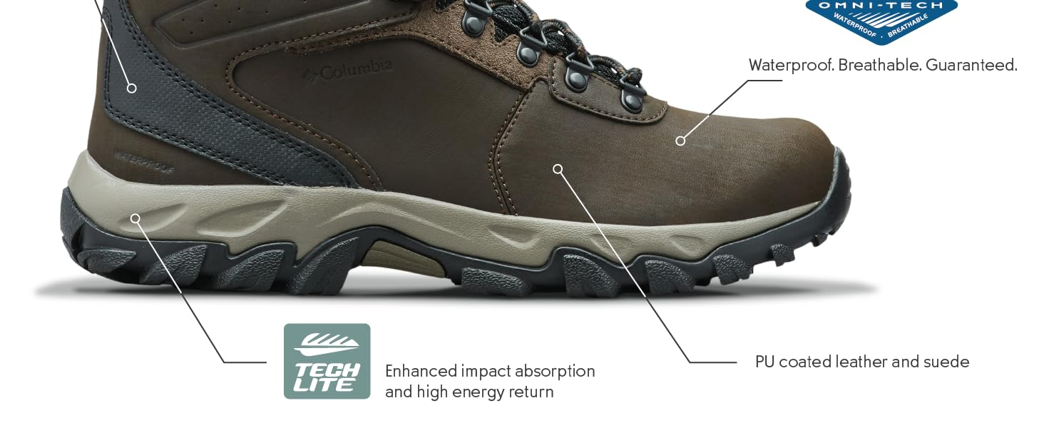 Comfortable Leather boots with cushioning, tech lite