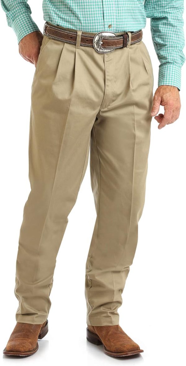 Wrangler Men's Pleated Front Casual Pant tall size up to 38L