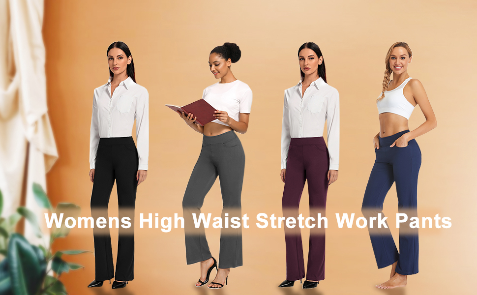 Women High Waist Stretch Work Pants