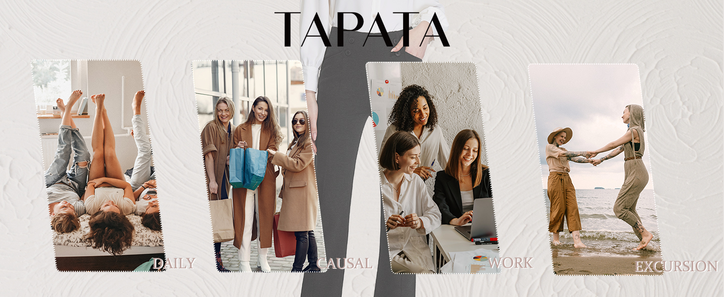 Tapata Women's Bootcut Dress Pants 28"/30"/32"/34" Work Pants Casual Pants Tall Long Petite